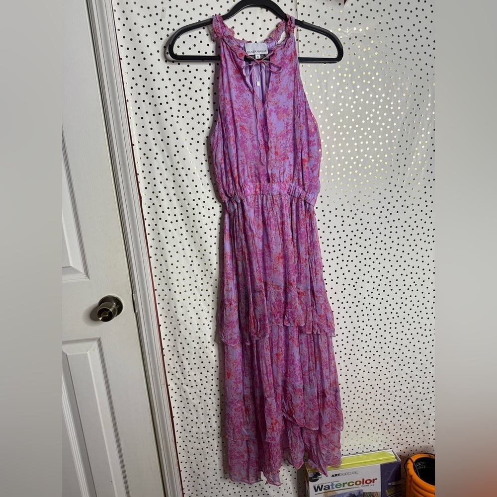 Gilner Farrar Floral Ruffle Maxi Dress